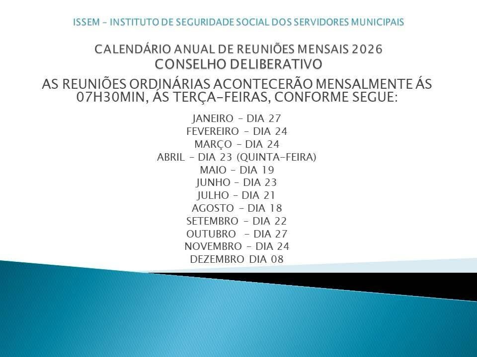 Calendário Anual de Reuniões - Conselho Deliberativo
